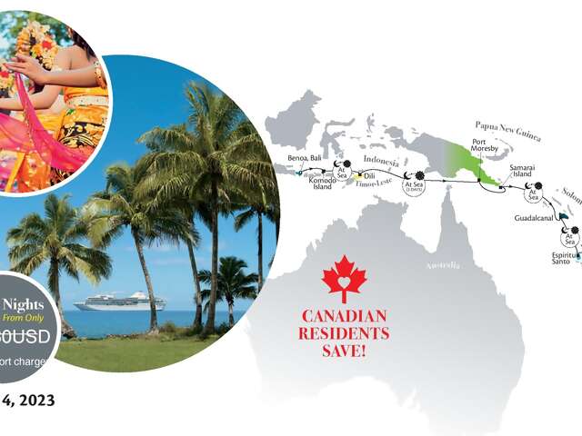 Sail from Bali to Fiji aboard the luxurious m/s Paul Gauguin