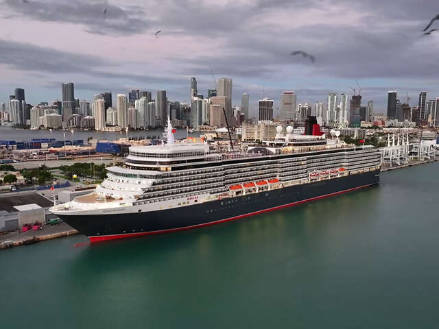 Cunard's Dazzling Queen Elizabeth Arrives in Miami for the First Time