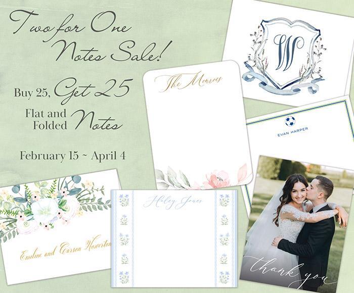 Two for One Notecards - Buy 25, Get 25 Free! Sale Now!
