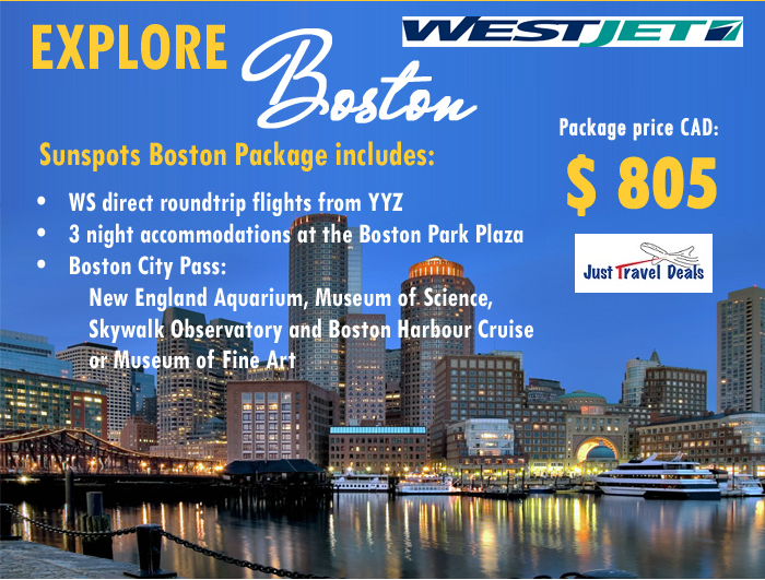Explore Boston with Westjet! Vacations, Hotels & Cheap Tickets
