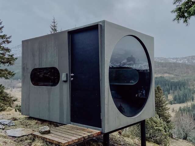 Contemplating the Førde Fjord from Superhost Torstein’s cubic cabin might be the world’s best way to think inside the box