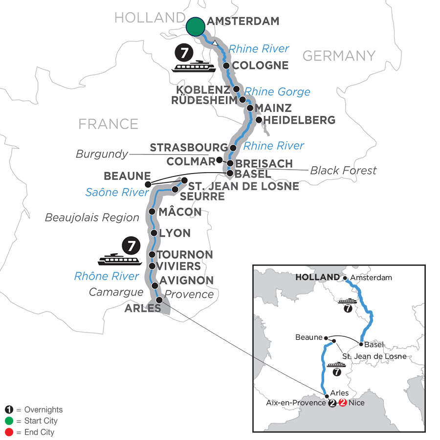 Rhine & Rhône Revealed with 2 Nights Aix-en-Provence & 2 Nights Nice for Wine Lovers