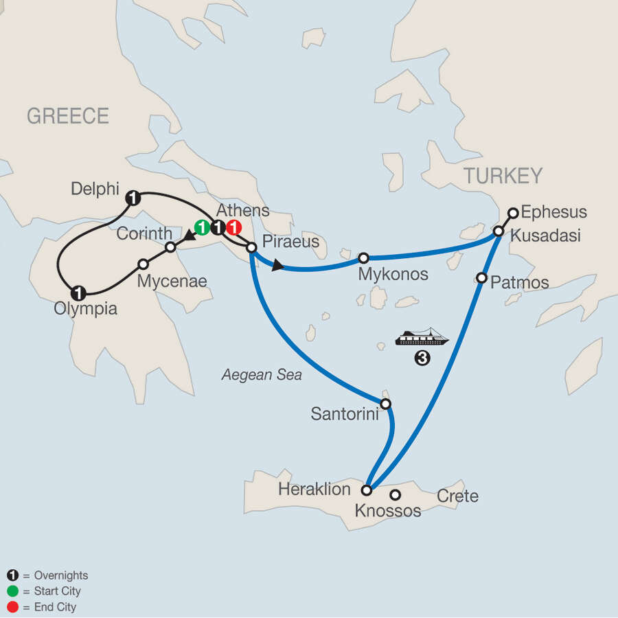 Greek Escape with 3-Night Iconic Aegean Cruise
