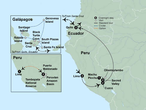 Machu Picchu & Galapagos Wonders featuring a 4-Night Cruise