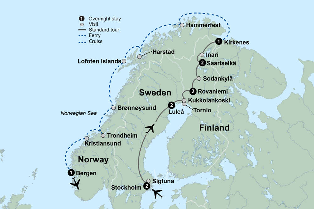 Nordic Discovery Sweden, Finnish Lapland & 5-Night Cruise of Norway's Coast